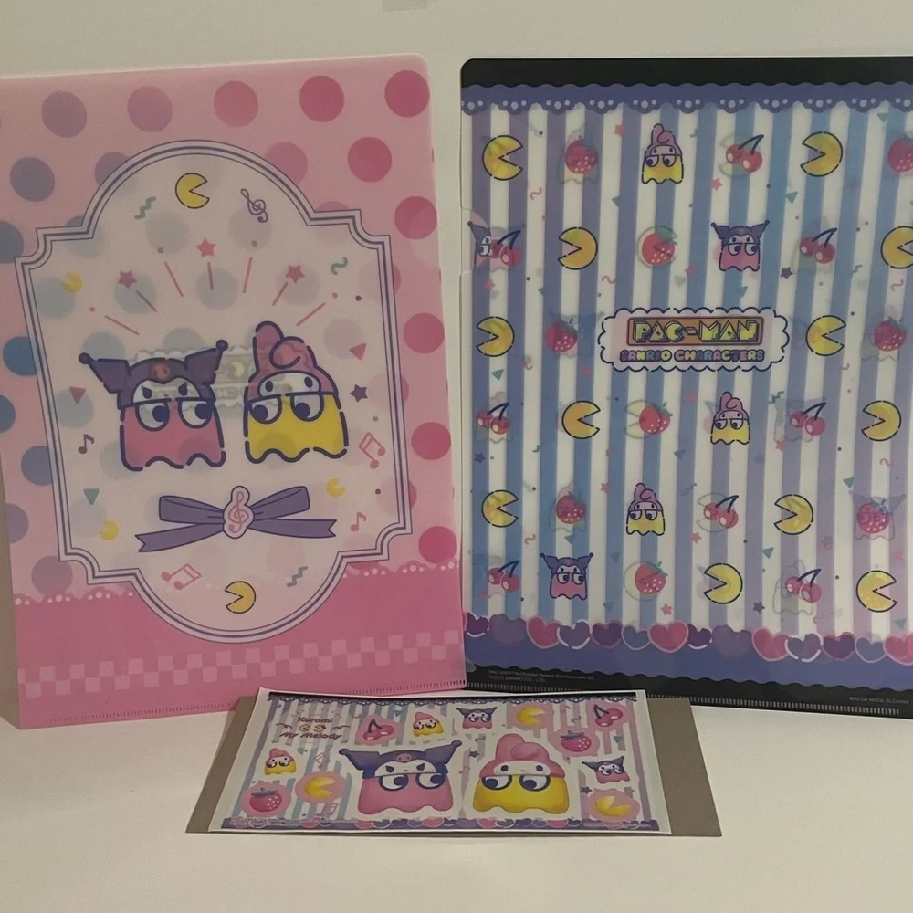 My Melody/Kuromi x Pacman Collaboration Kuji Folder Set w Big Sticker (2023)